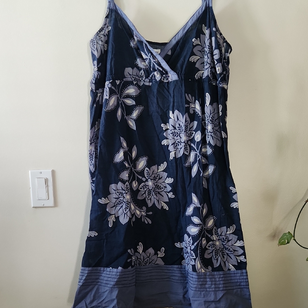 Bass Blue and White Floral Slip Dress